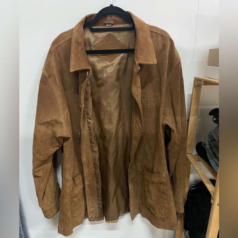 Men's Suede Brown Jacket - Classic Workwear Style